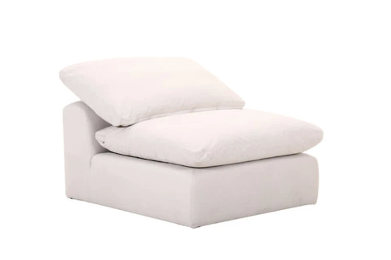 Alex Modular Fabric Armless Chair - White