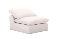Alex Modular Fabric Armless Chair - White