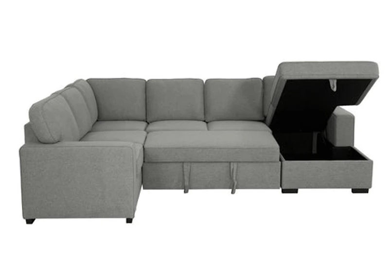 Morandi Sleeper Sectional RHF Chaise Storage - Dark Grey
