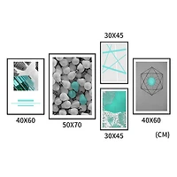 Tofino Set of 5 Alloy Matt - Black Frame Wall Art