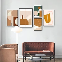 Arizona Set of 5 Alloy Matt - Black Frame Wall Art