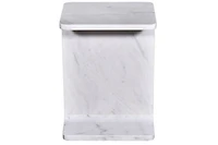 Alita White Marble End Table