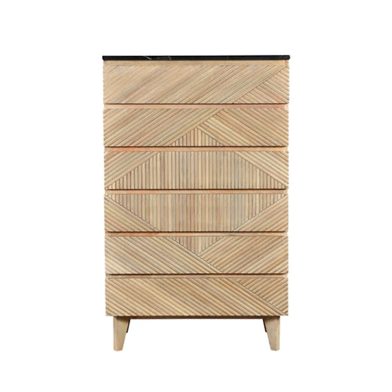 Bamboo Six Drawer Chest