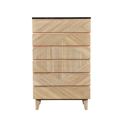 Bamboo Six Drawer Chest