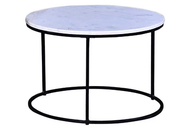 Delaney 26" Condo Size Round Marble Coffee Table