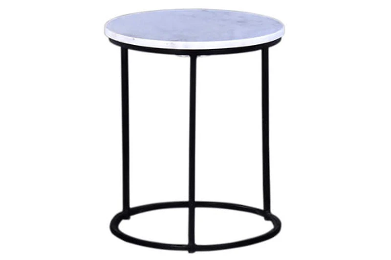 DELANEY 15" ROUND MARBLE END TABLE