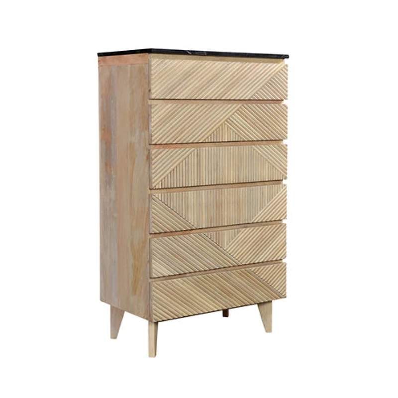 Bamboo Six Drawer Chest