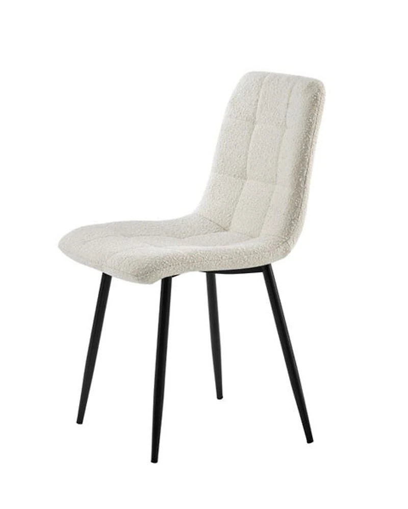 Lucas Fabric Dining Chair - Pearl Boucle