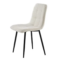 Lucas Fabric Dining Chair - Pearl Boucle