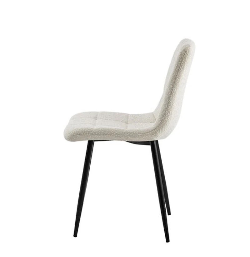 Lucas Fabric Dining Chair - Pearl Boucle