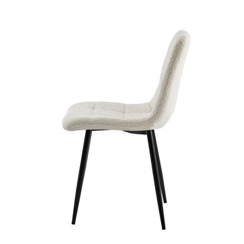 Lucas Fabric Dining Chair - Pearl Boucle