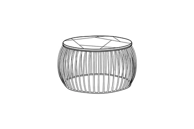 KATYA GOLD ROUND MARBLE COFFEE TABLE WIRE METAL BASE