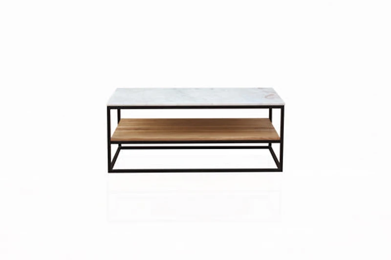 Frisco Coffee Table Marble & Black Metal Legs
