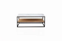 Frisco Coffee Table Marble & Black Metal Legs