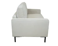 Beaumont Fabric Loveseat - Ivory Corduroy Striped Soft Velvet Upholste