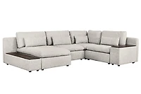 Morgan 5 pcs Sectional Modular (Large) - Cream
