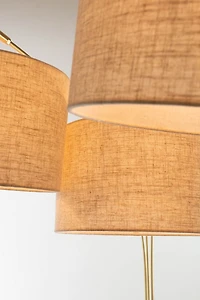 Luke Black Antique Brass 3-Arm Arc Lamp