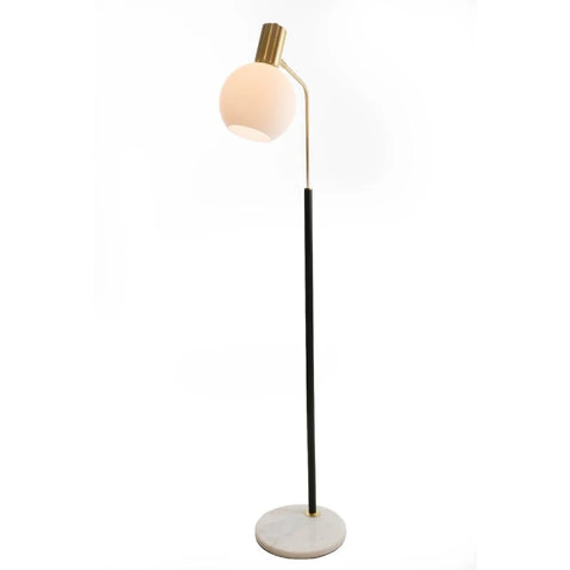 Pendula Floor Lamp Black & Antique Brass Finish
