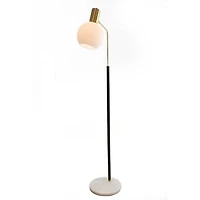 Pendula Floor Lamp Black & Antique Brass Finish