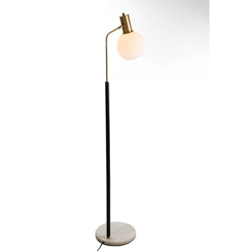 Pendula Floor Lamp Black & Antique Brass Finish