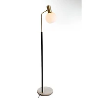 Pendula Floor Lamp Black & Antique Brass Finish
