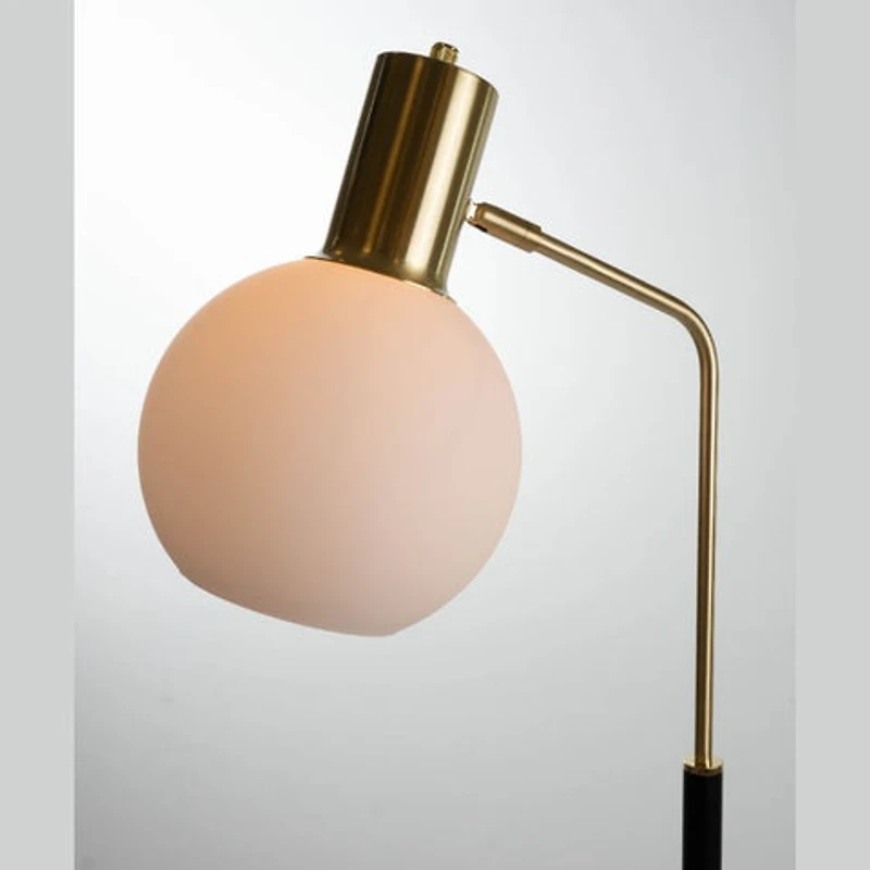 Pendula Floor Lamp Black & Antique Brass Finish