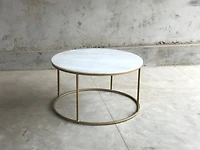 TANE ROUND MARBLE COFFEE TABLE BRASS LEGS