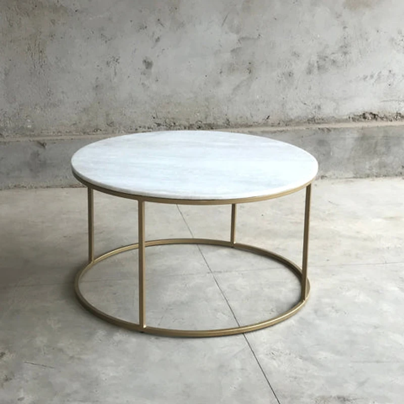 TANE Round Marble Coffee Table Brass Legs
