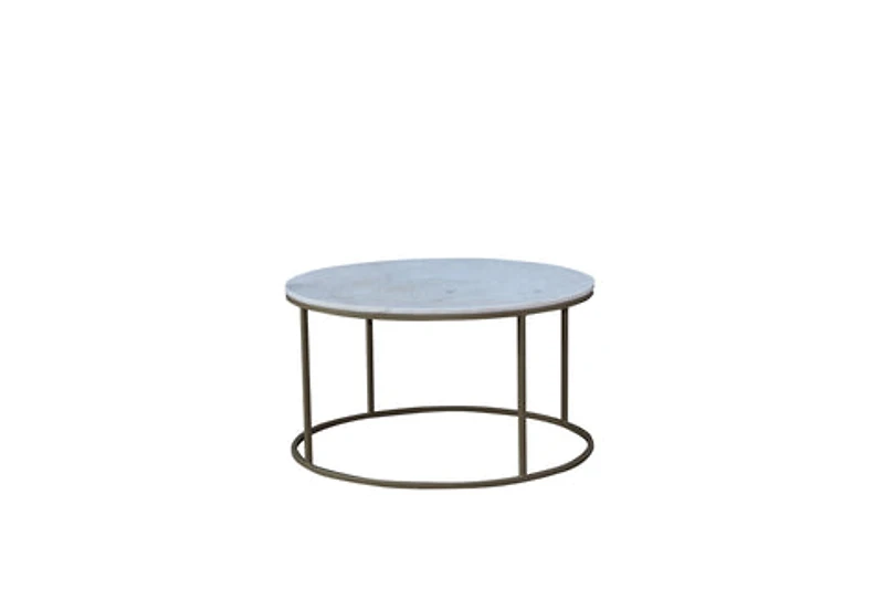 TANE ROUND MARBLE COFFEE TABLE BRASS LEGS
