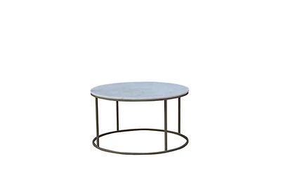 TANE ROUND MARBLE COFFEE TABLE BRASS LEGS