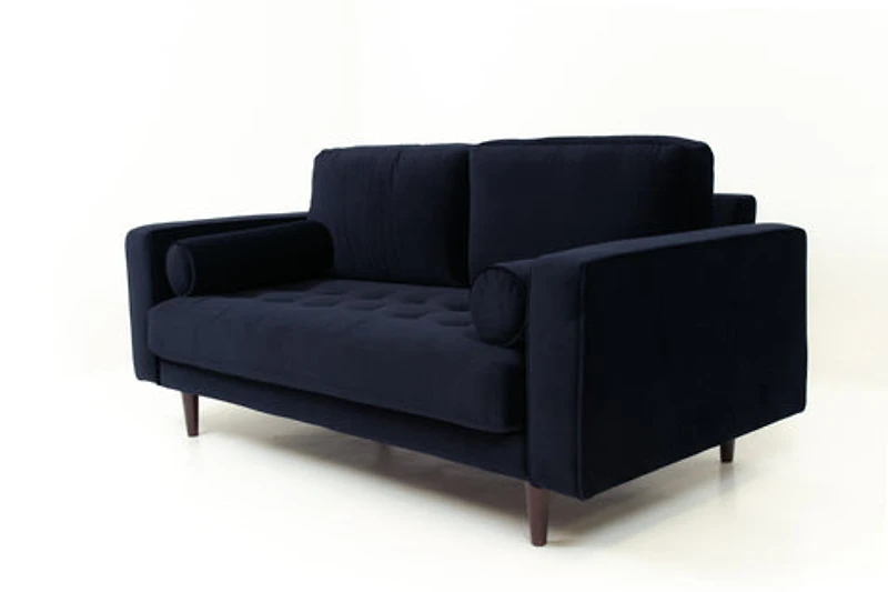 Robbie Velvet Loveseat - Blue