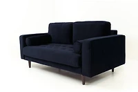 Robbie Velvet Loveseat - Blue