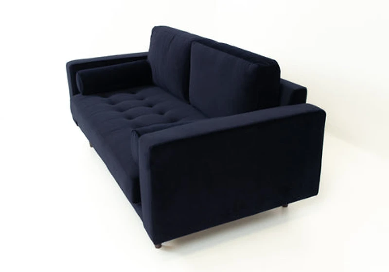 Robbie Velvet Loveseat - Blue