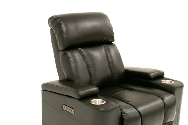 Aviator Leather Gel Power Recliner Chair - Black