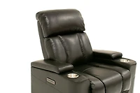 Aviator Leather Gel Power Recliner Chair - Black