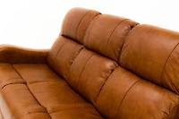 Cortana Power Reclining Genuine Leather Sofa - Saddle