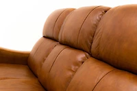 Cortana Power Reclining Genuine Leather Sofa - Saddle