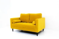 Alfie Mid Century Velvet Fabric Loveseat - Dijon