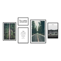 Terra Nova Set of 5 Alloy Matt - Black Frame Wall Art