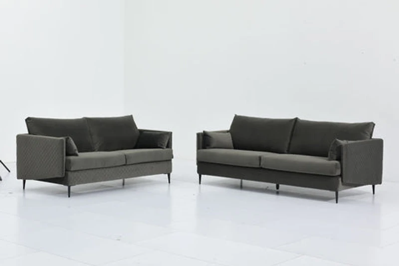 Nico Fabric Loveseat - Grey