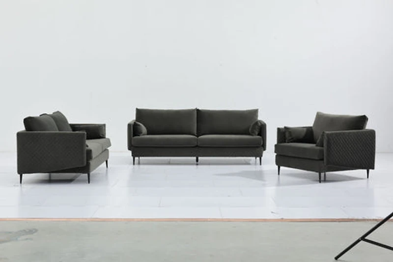 Nico Fabric Loveseat - Grey