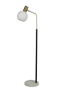 Pendula Floor Lamp Black & Antique Brass Finish