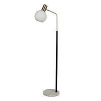 Pendula Floor Lamp Black & Antique Brass Finish