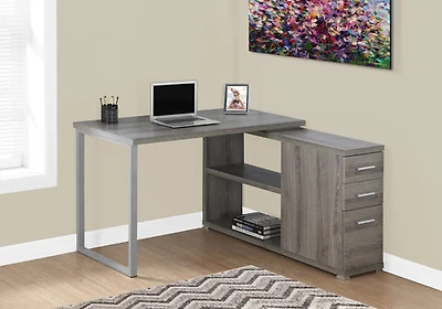COMPUTER DESK - DARK TAUPE LEFT OR RIGHT FACING CORNER I 7134 - Greater Vancouver Furniture