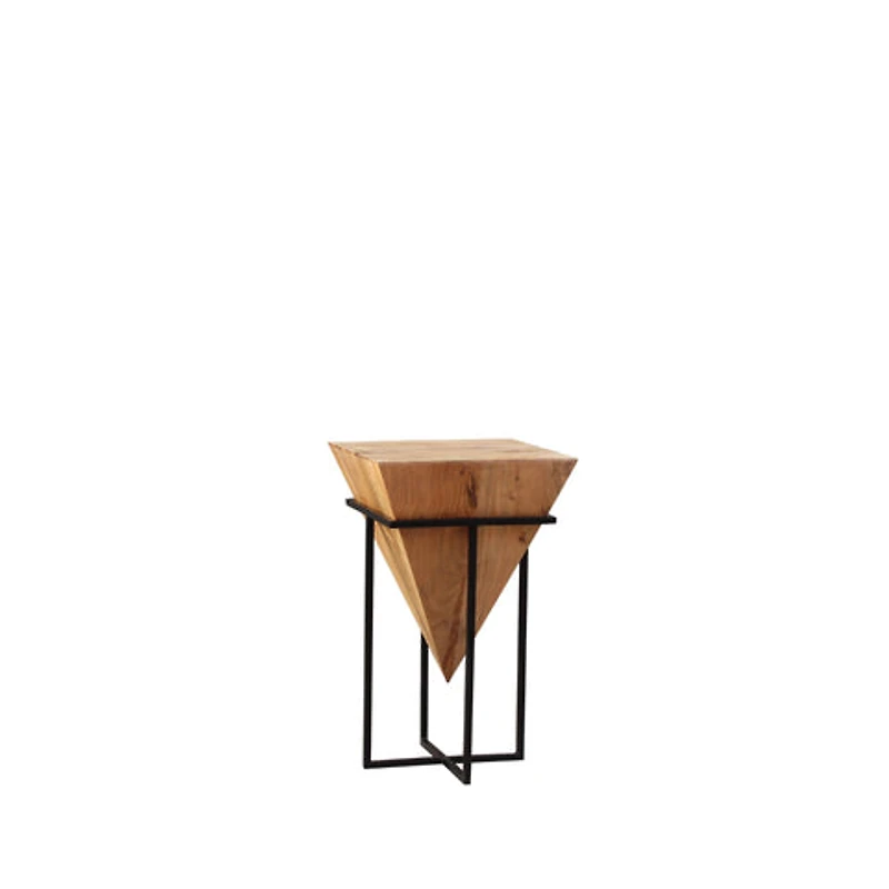 MOHAN INVERTED PYRAMID NATURAL SIDE TABLE