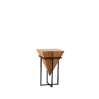 MOHAN INVERTED PYRAMID NATURAL SIDE TABLE