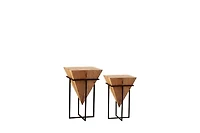 MOHAN INVERTED PYRAMID NATURAL SIDE TABLE