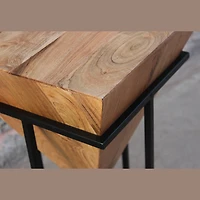 MOHAN INVERTED PYRAMID NATURAL SIDE TABLE