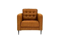 Lucas Mid Century Tufted Fabric Chair - SF203 BROWN