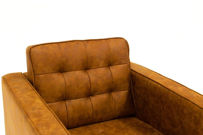 Lucas Mid Century Tufted Fabric Chair - SF203 BROWN